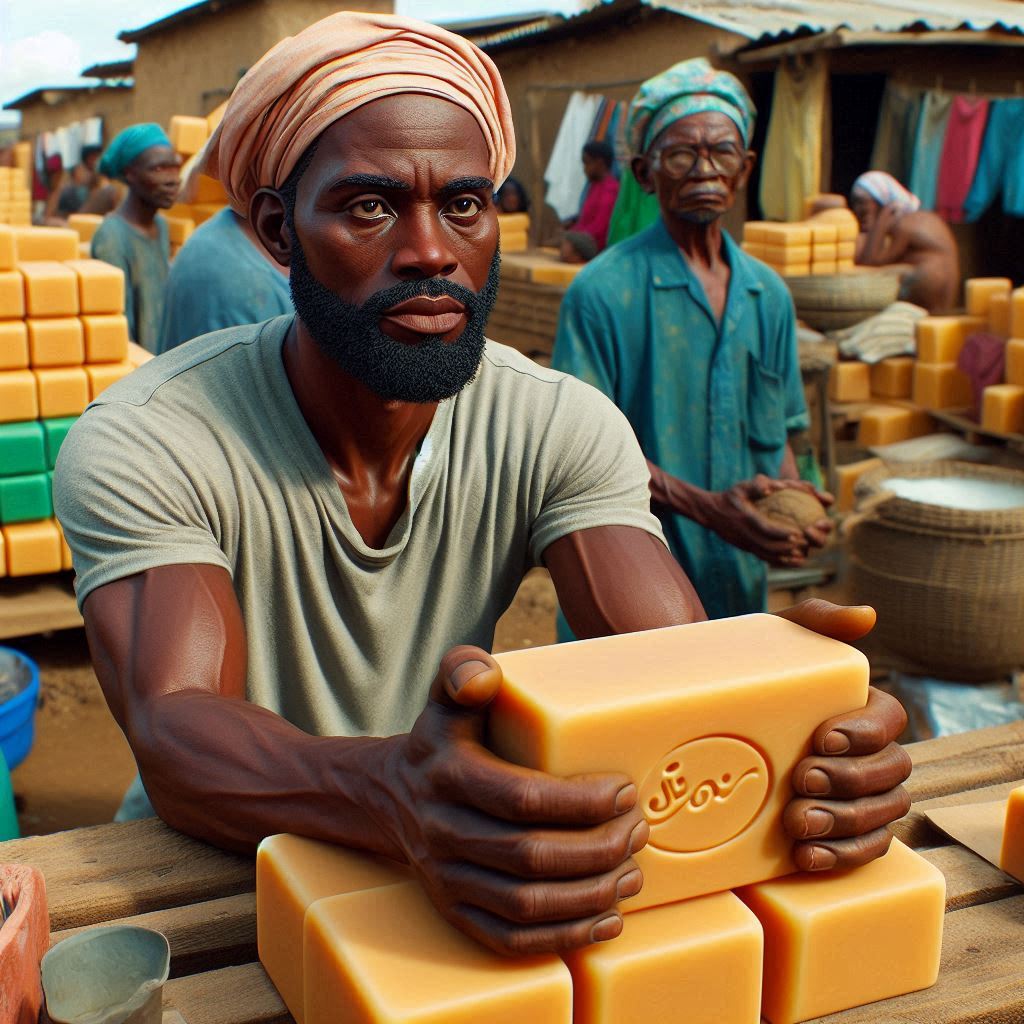 A man with his Bar Soaps